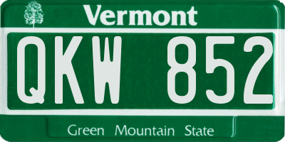 VT license plate QKW852