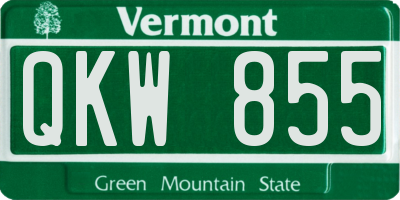 VT license plate QKW855