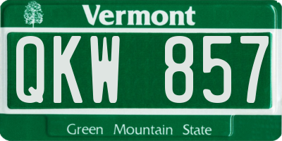 VT license plate QKW857