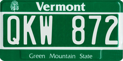 VT license plate QKW872