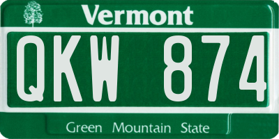 VT license plate QKW874