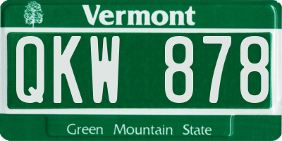 VT license plate QKW878