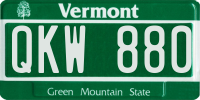 VT license plate QKW880