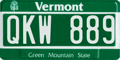 VT license plate QKW889