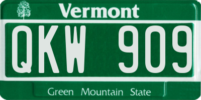 VT license plate QKW909
