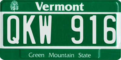 VT license plate QKW916