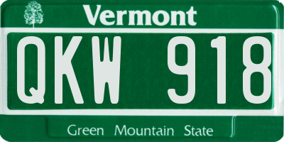 VT license plate QKW918