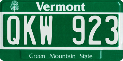 VT license plate QKW923