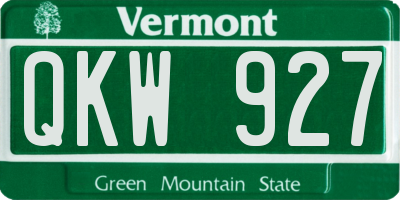 VT license plate QKW927
