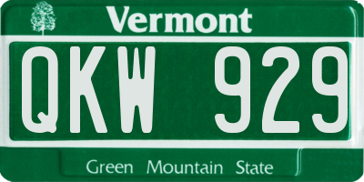 VT license plate QKW929