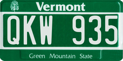 VT license plate QKW935