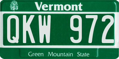 VT license plate QKW972