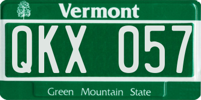VT license plate QKX057