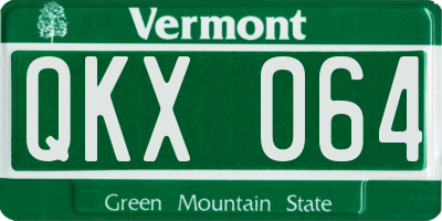 VT license plate QKX064