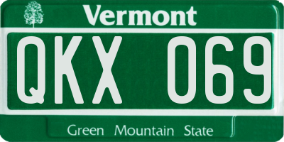 VT license plate QKX069