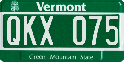 VT license plate QKX075