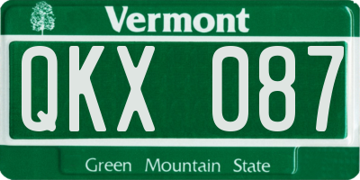 VT license plate QKX087