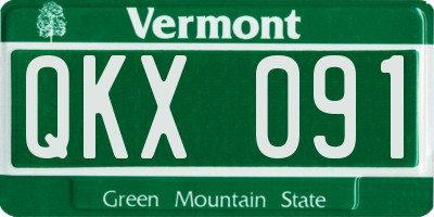 VT license plate QKX091