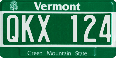VT license plate QKX124