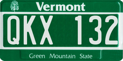 VT license plate QKX132