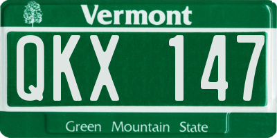 VT license plate QKX147