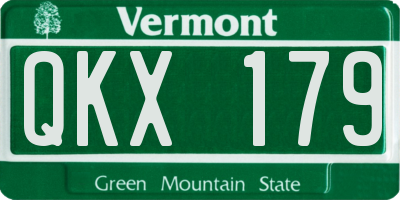 VT license plate QKX179