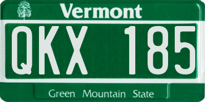 VT license plate QKX185
