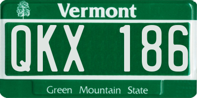 VT license plate QKX186