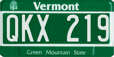 VT license plate QKX219