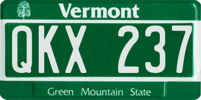 VT license plate QKX237