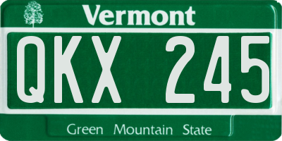 VT license plate QKX245