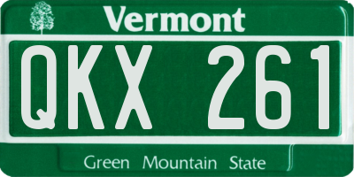 VT license plate QKX261