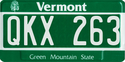 VT license plate QKX263