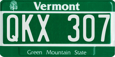 VT license plate QKX307