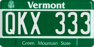 VT license plate QKX333