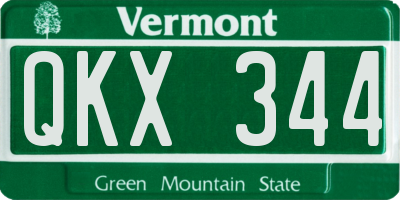 VT license plate QKX344