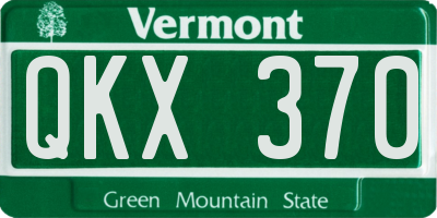 VT license plate QKX370