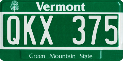 VT license plate QKX375