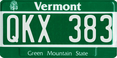 VT license plate QKX383