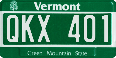 VT license plate QKX401