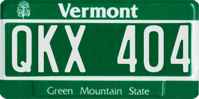 VT license plate QKX404