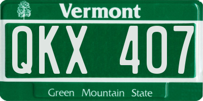 VT license plate QKX407