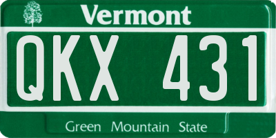 VT license plate QKX431