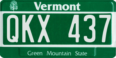 VT license plate QKX437