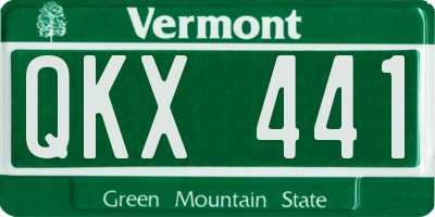 VT license plate QKX441