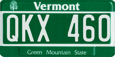 VT license plate QKX460