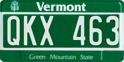 VT license plate QKX463