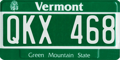 VT license plate QKX468