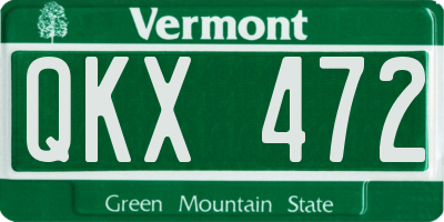 VT license plate QKX472