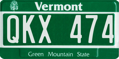 VT license plate QKX474